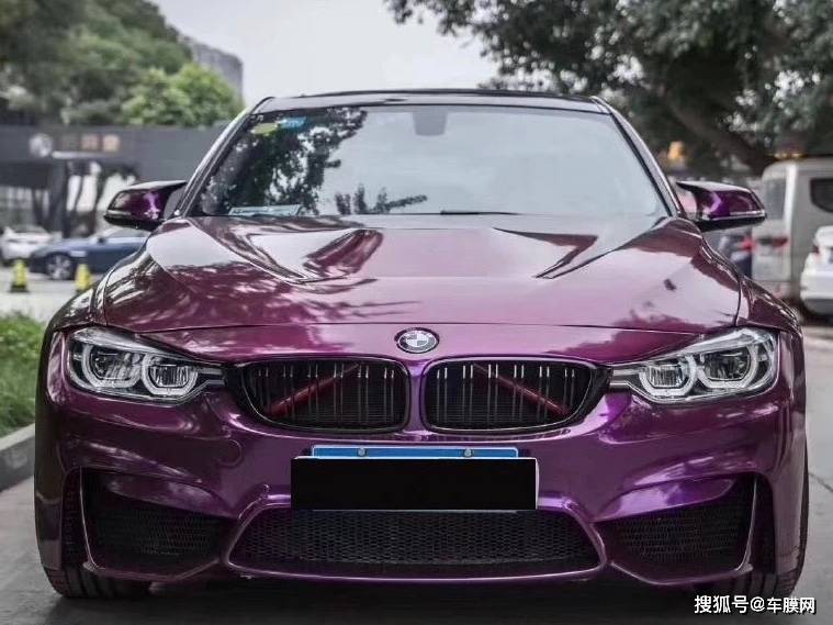 宝马3系贵族尊享超亮金属葡萄紫改色膜效果图