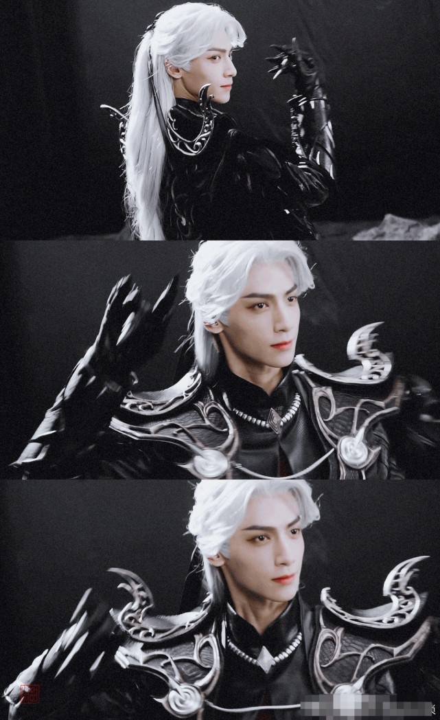 原创罗云熙新古装黑衣银发,高冷帅气,有种《犬夜叉》中杀生丸的感觉