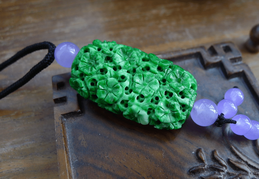 青云万里妙笔生花一一花青种翡翠原石欣赏