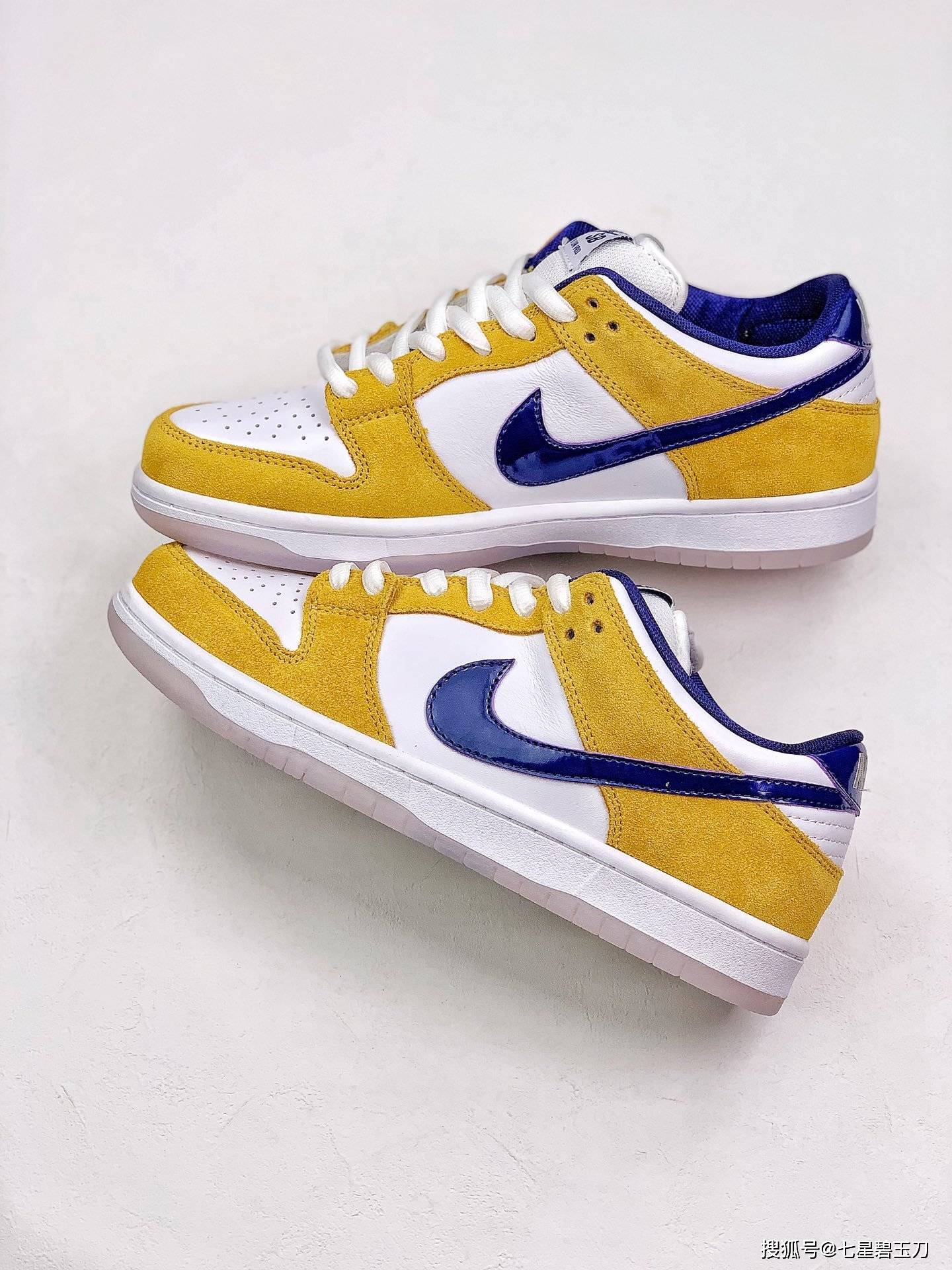 耐克nike sb dunk low湖人紫金白黄