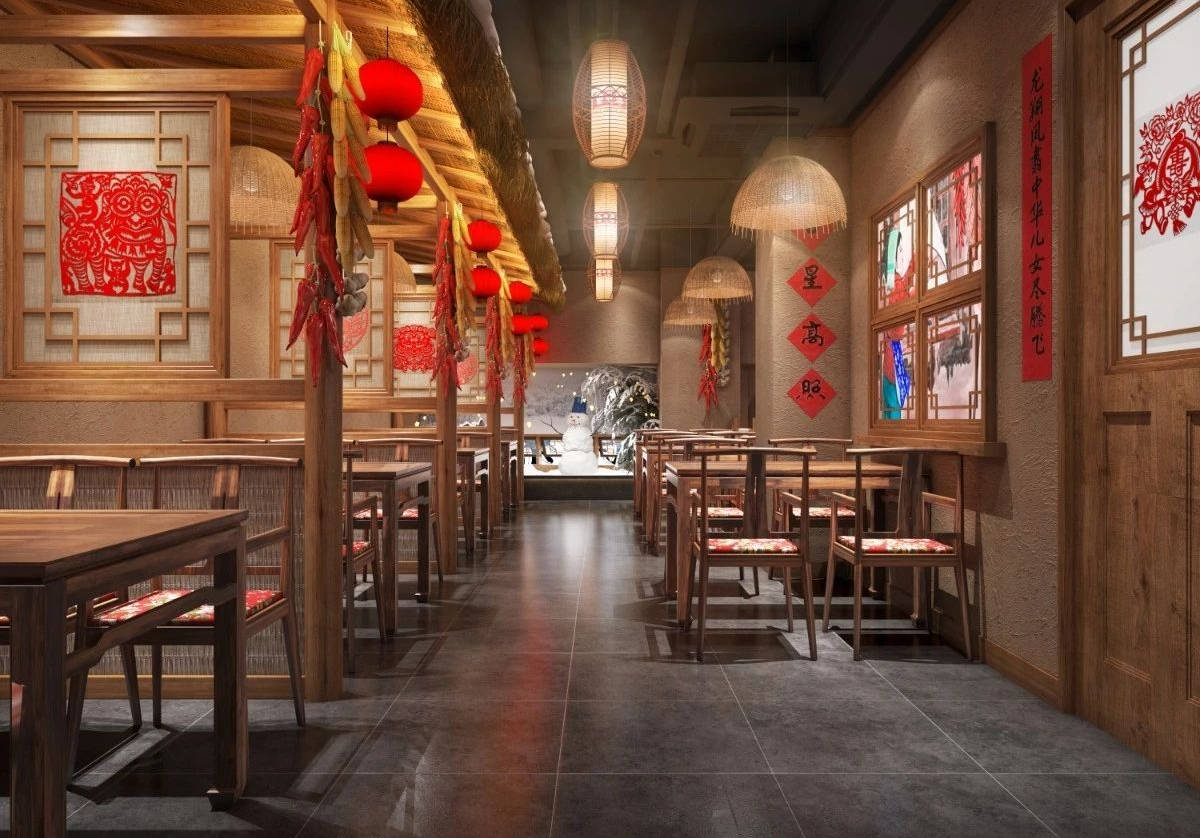 四川餐厅设计 成都火锅店装修