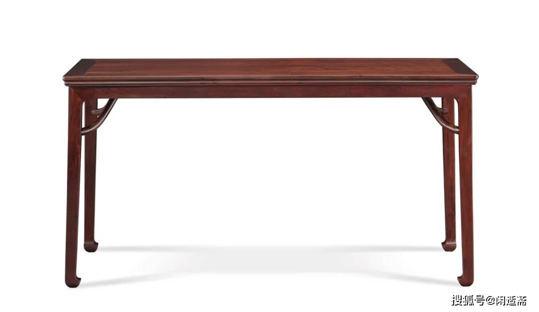 大红酸枝霸王枨马蹄足画桌