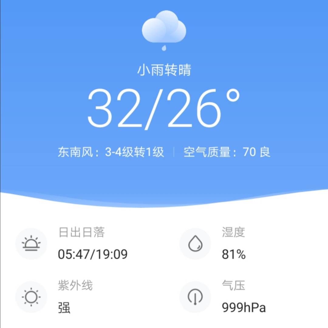 武汉:确定了"小雨转晴"天气,8月11日启动,最新天气情况