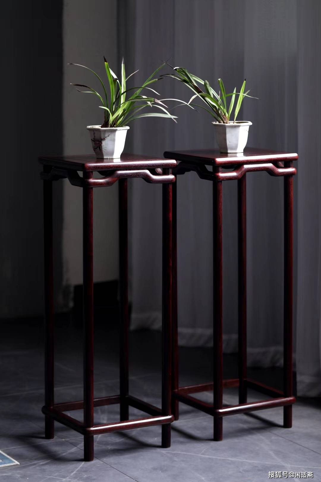 原创檀香紫檀,裹腿花架,明式经典家具