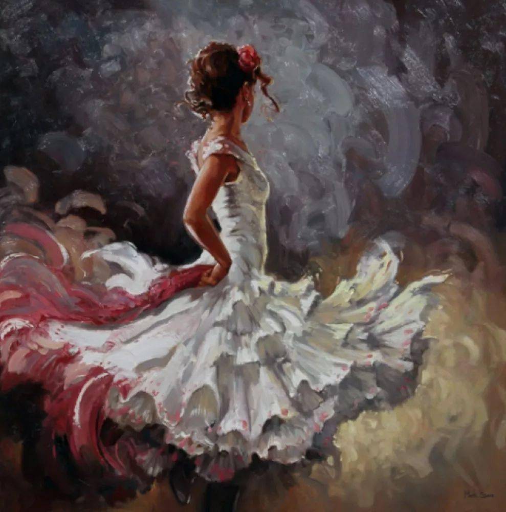 油画欣赏英国画家马克斯帕恩笔下的舞女洒脱优美