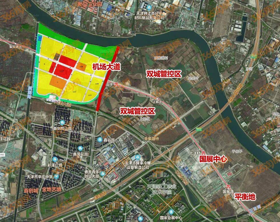 机场大道位置公示连接天津机场和国展中心这个组团确定为双城管控