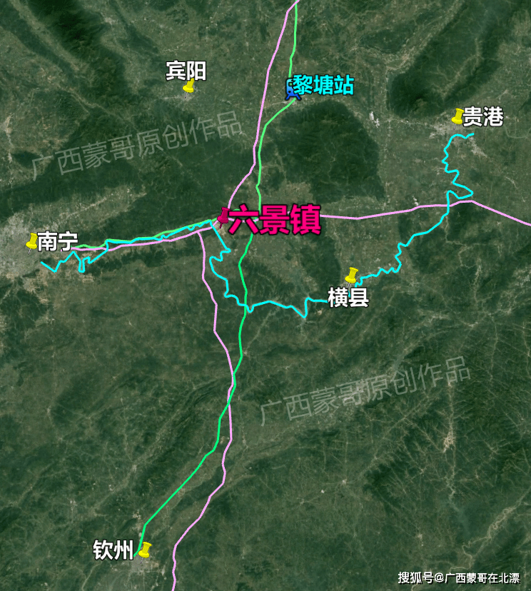 广西横县六景镇,地理位置不输地级市:1条江,2条铁路,3条高速_南宁