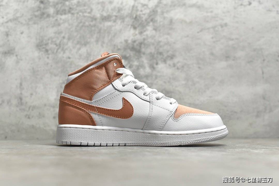 aj1乔丹mid玫瑰金中帮