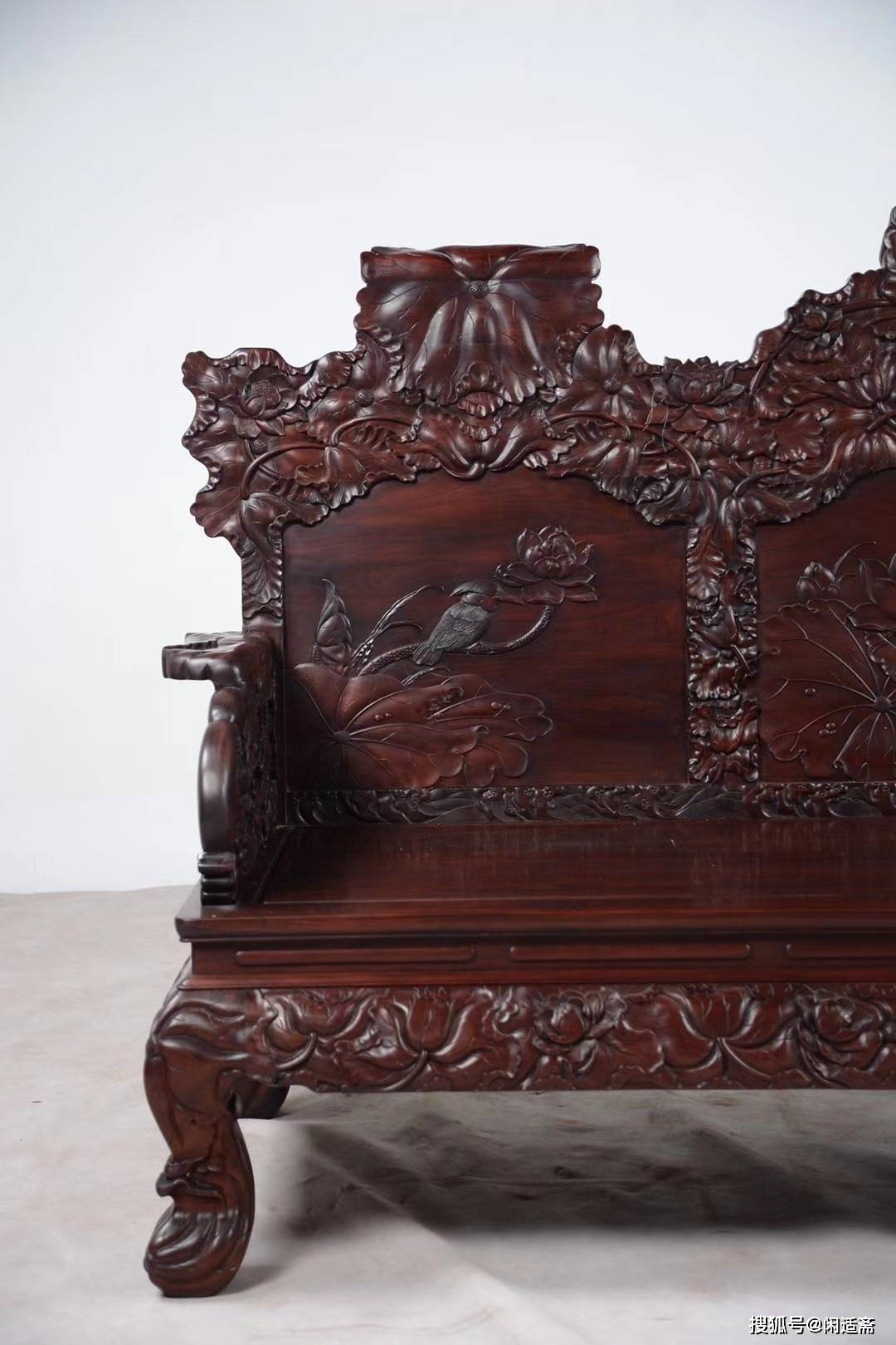 中式客厅,大红酸枝,荷花沙发十三件套,红木家具