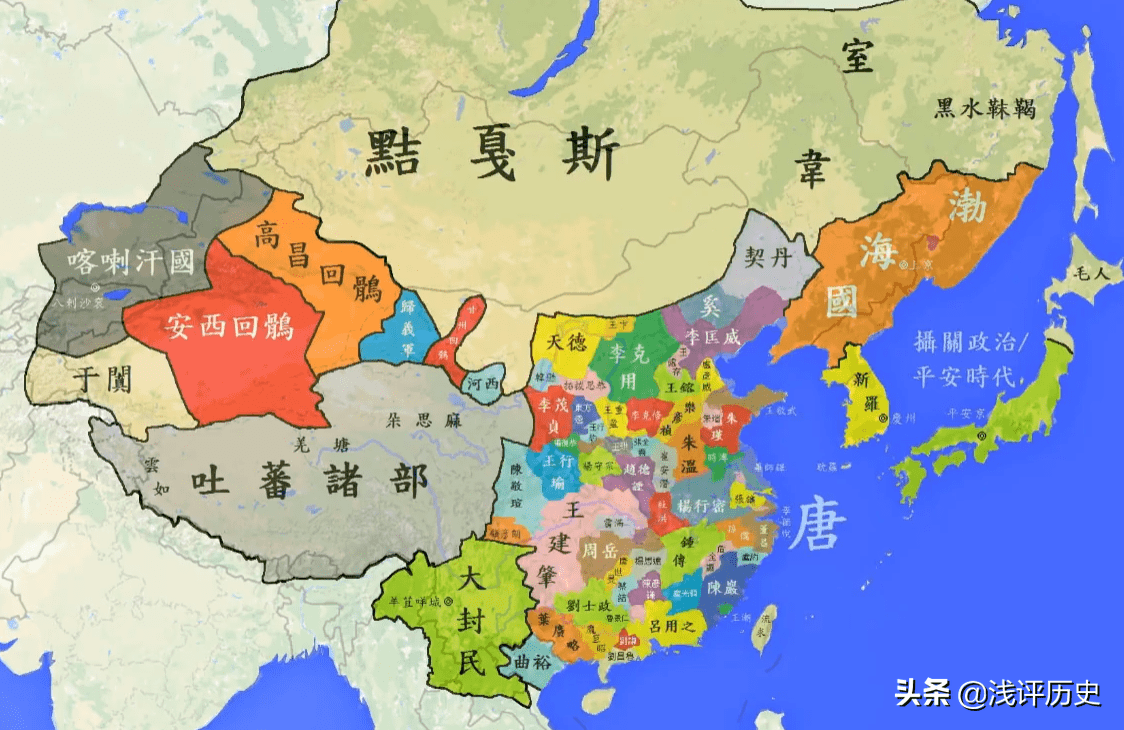 唐朝后期地图高清图片