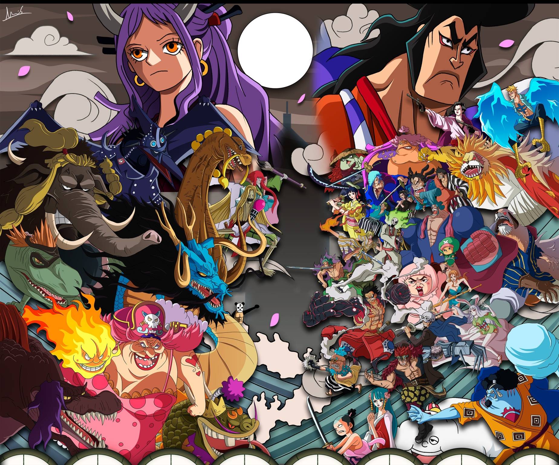 海贼王988话情报,毛皮族集体变身,山治上线,弗兰奇将摩托车开到了大妈