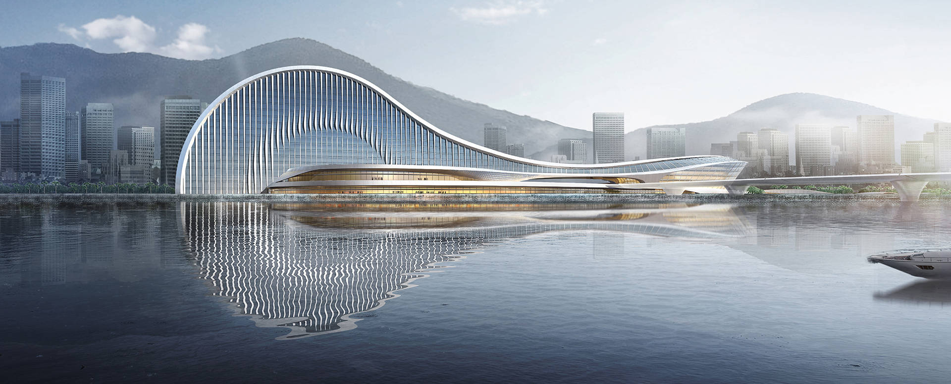 形似古琴的多功能新地标! 珠海天沐琴台建筑真是美翻了!