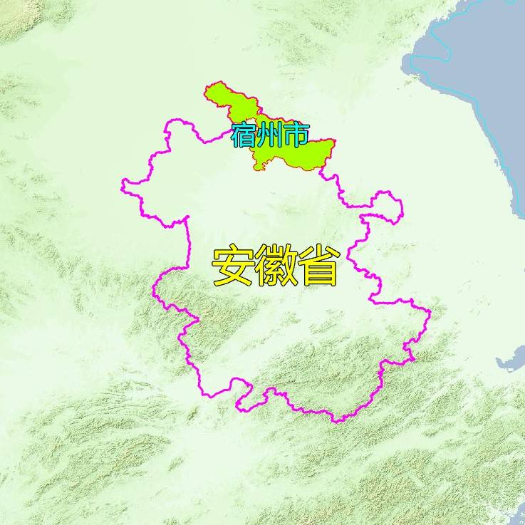 6张地形图,快速了解安徽省宿州各市辖区县