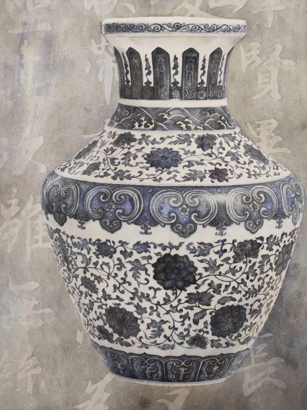 艺术家张永军工笔青花印赏析