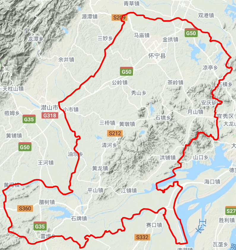 安徽安庆市有一个县,城区和工业园区以一条高速公路为界