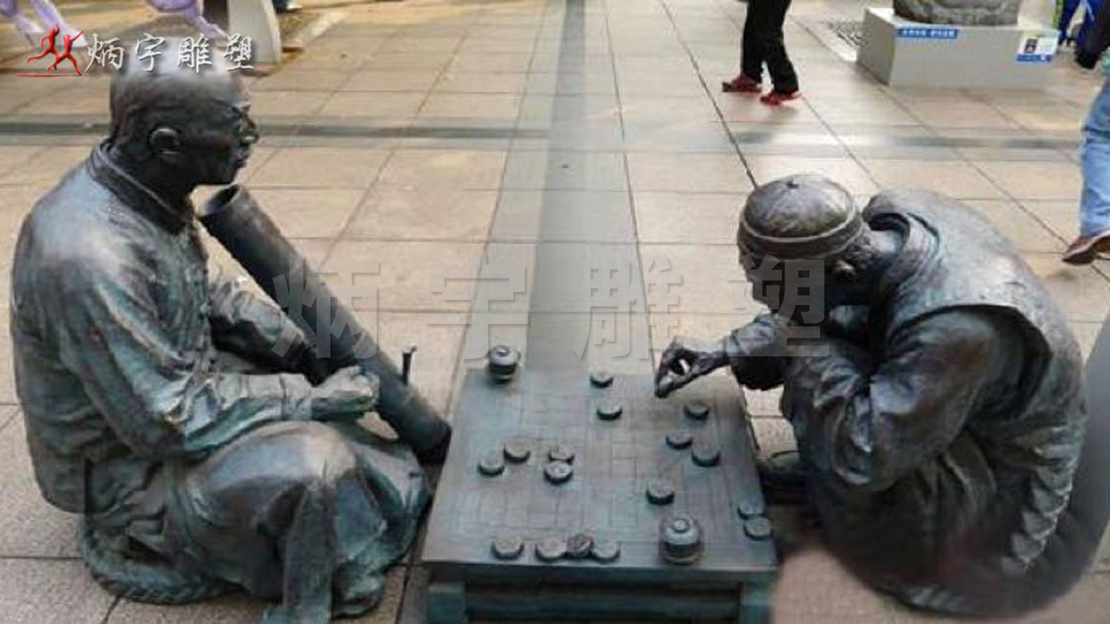 铸铜人物雕塑 下棋雕塑,古代民俗雕塑,公园景观雕塑 下象棋人物雕塑