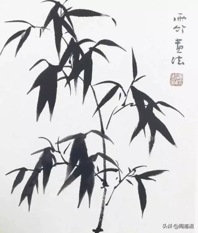 国画名师教你画写意竹子，全面生动、简单易学，讲的太精彩了！_组叶