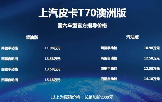上汽大通皮卡t70澳洲版上市 10.98万元起