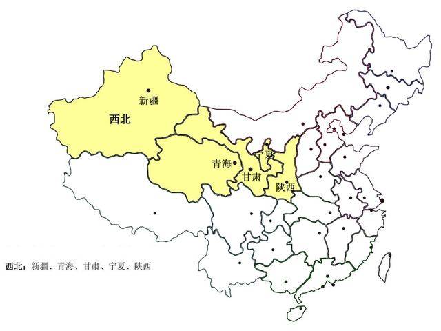 西北五省地图可放大图片