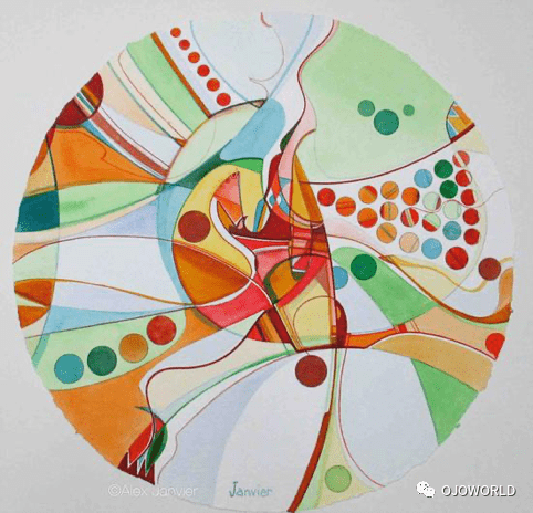 亞歷克斯·揚維爾(alex janvier)土著藝術家抽象繪畫