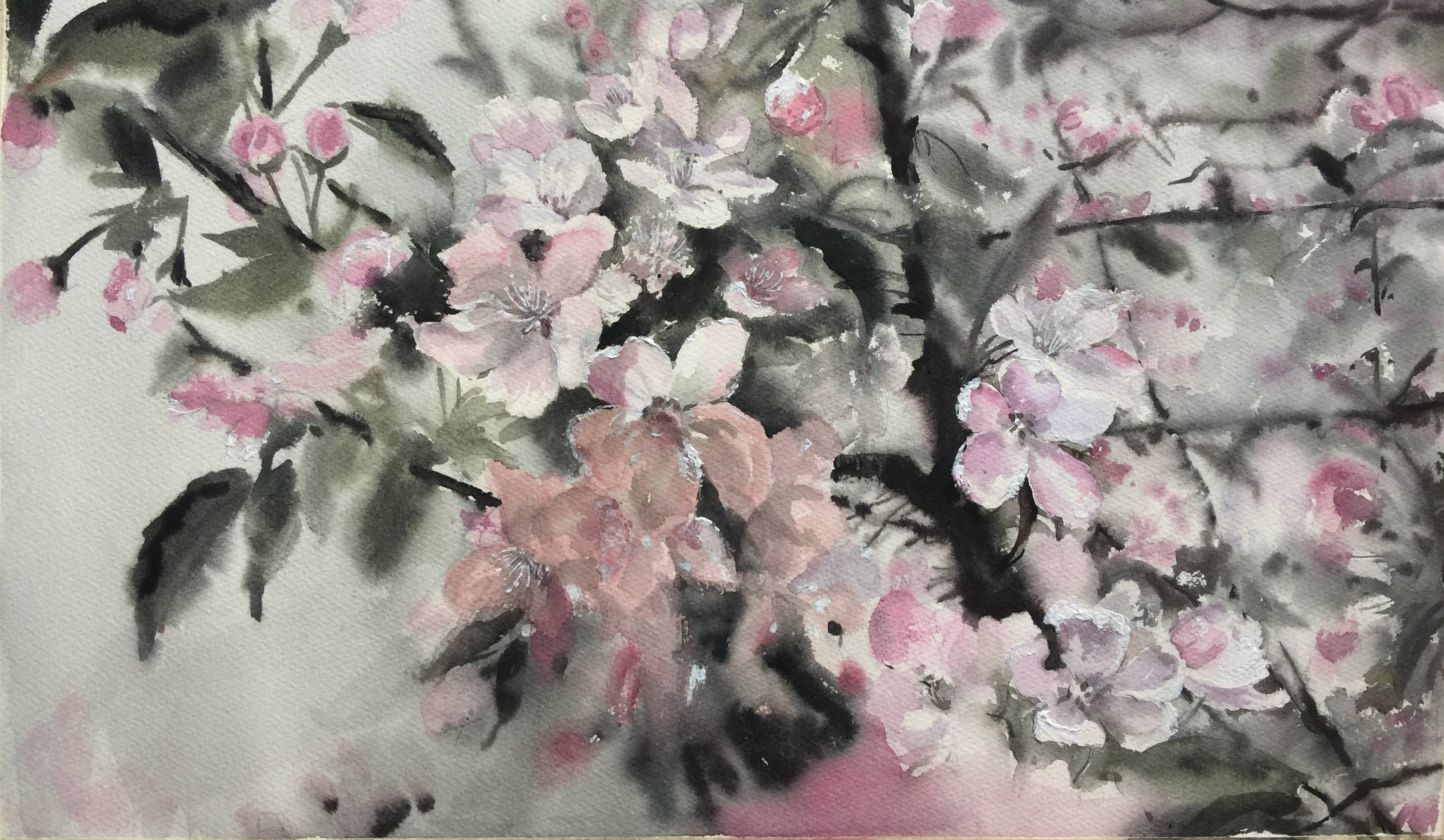 书画名家挥毫泼墨中国梦白雪画家