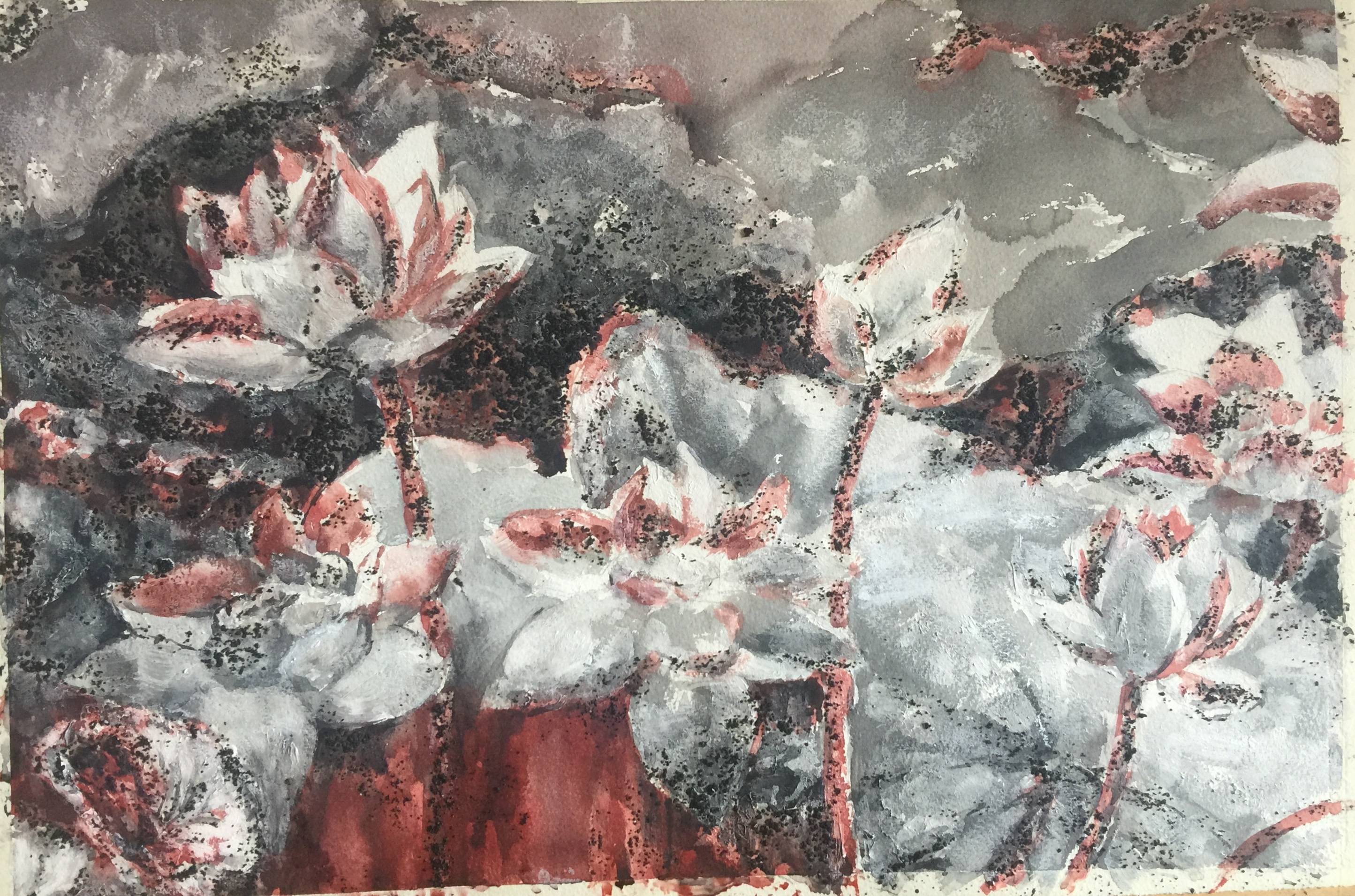 书画名家挥毫泼墨中国梦白雪画家