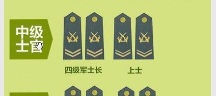 中士;下士;義務兵:上等兵;列兵;軍種的區別:海軍,空軍軍官軍銜前分別