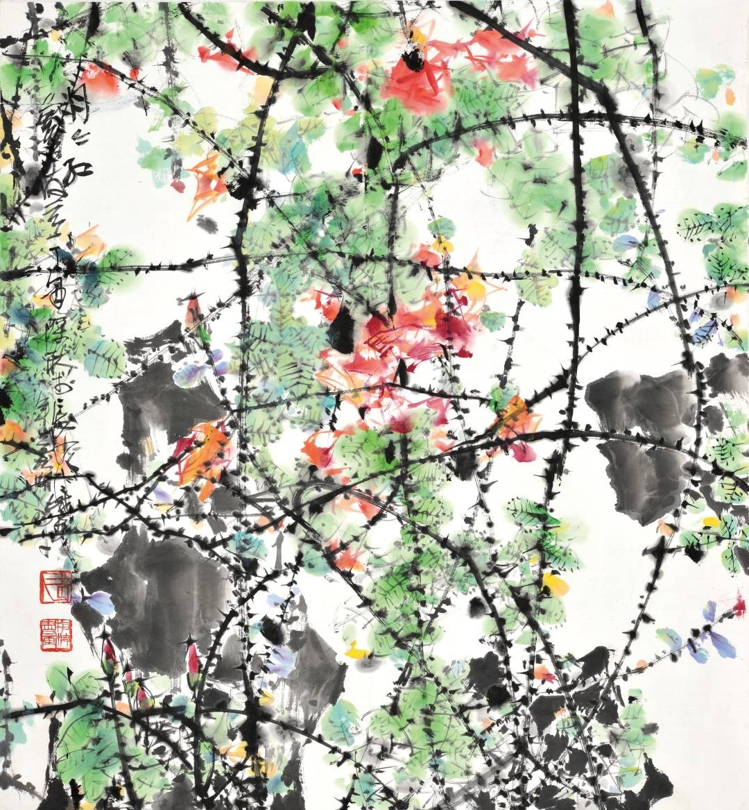 用色彩拥抱自然,用热烈保持鲜活——柯桐枝的花鸟画创作_手机搜狐网