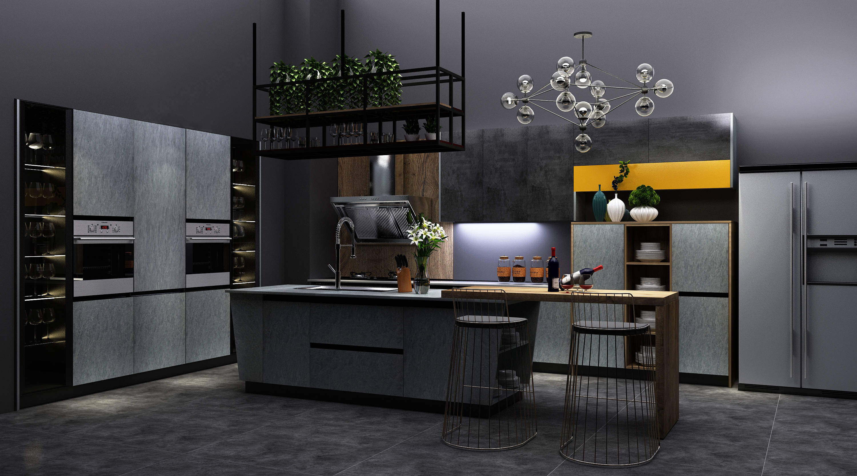 全铝蜂窝整板德式轻奢无缝封边橱柜