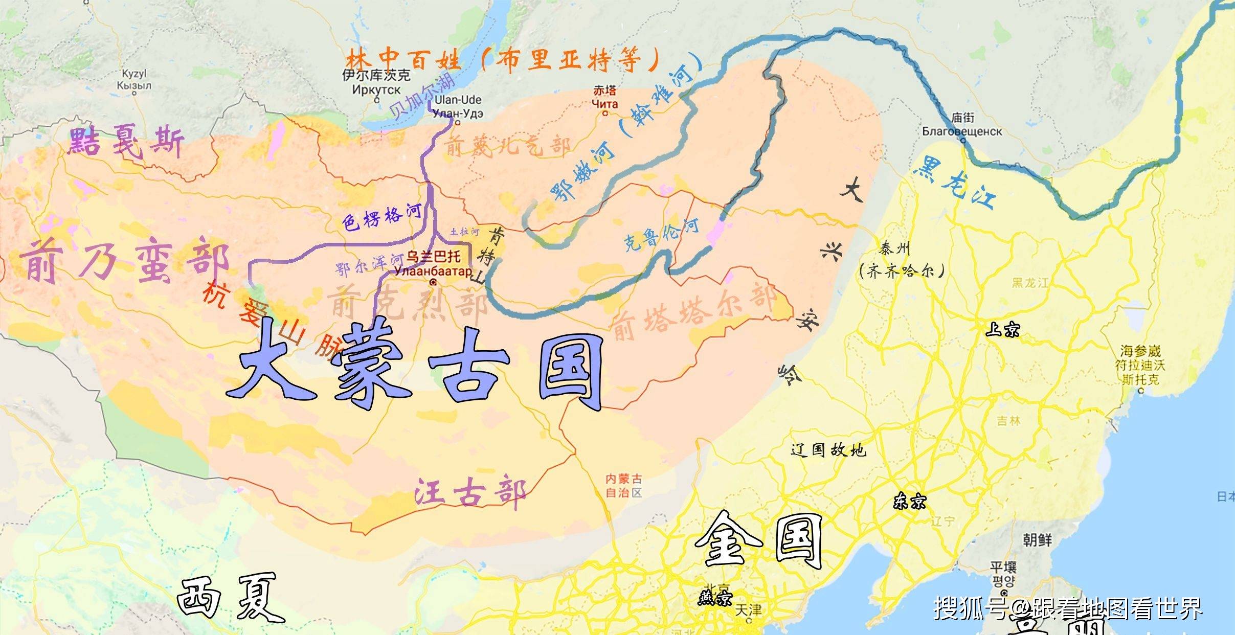 蒙古国的肯特省地图图片