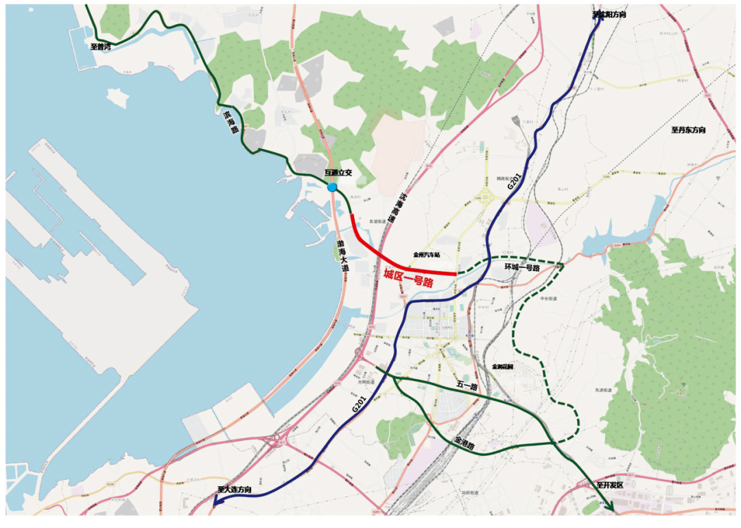 大連這三條道路通車!_金普