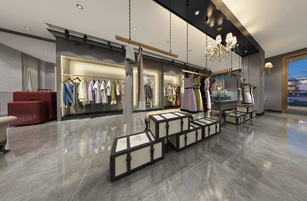 上海90平米现代女装店服装店装修效果图