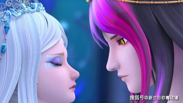 精灵梦叶罗丽:颜爵和冰公主甜甜的同框图,冰公主个人美图也走一波_仙力