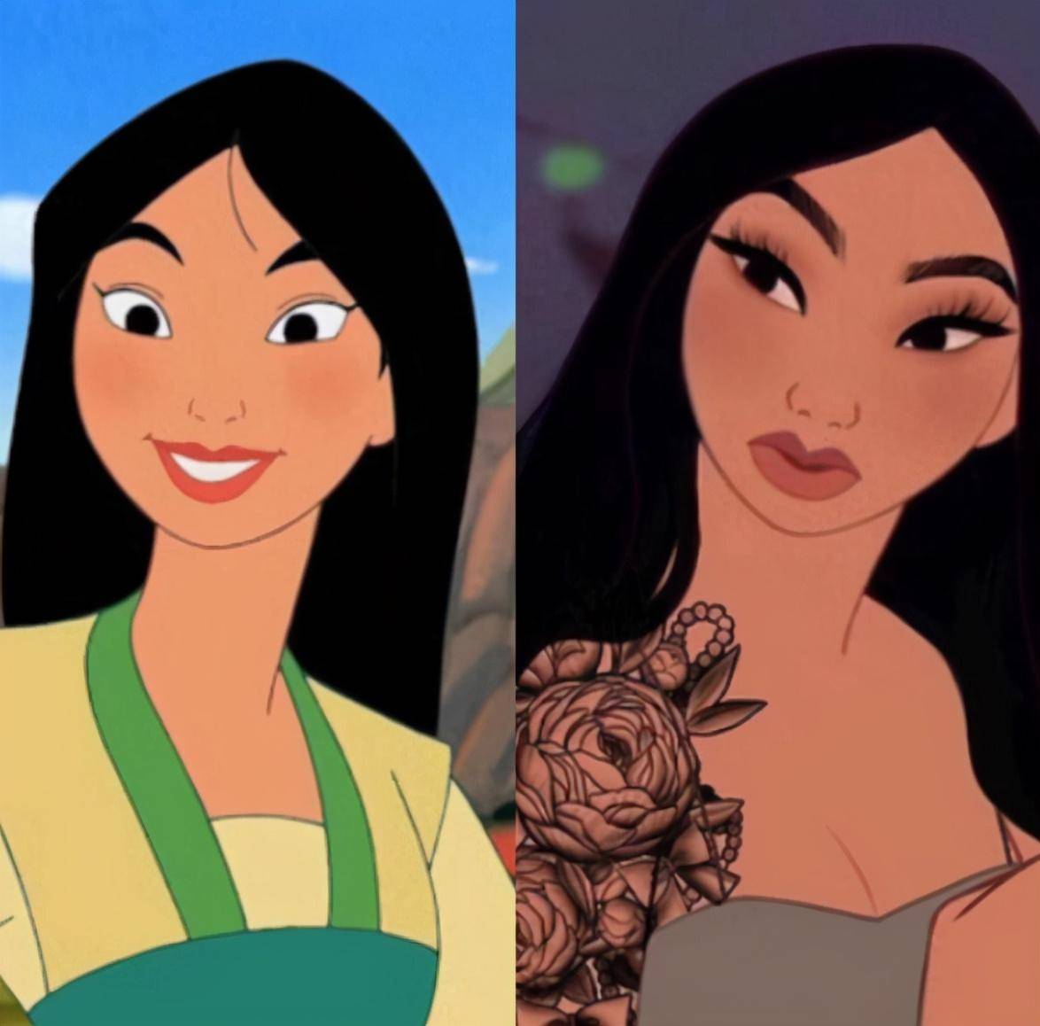 原创当迪士尼公主穿越到现代艾莎女王好时尚木兰的扮相有点吓人