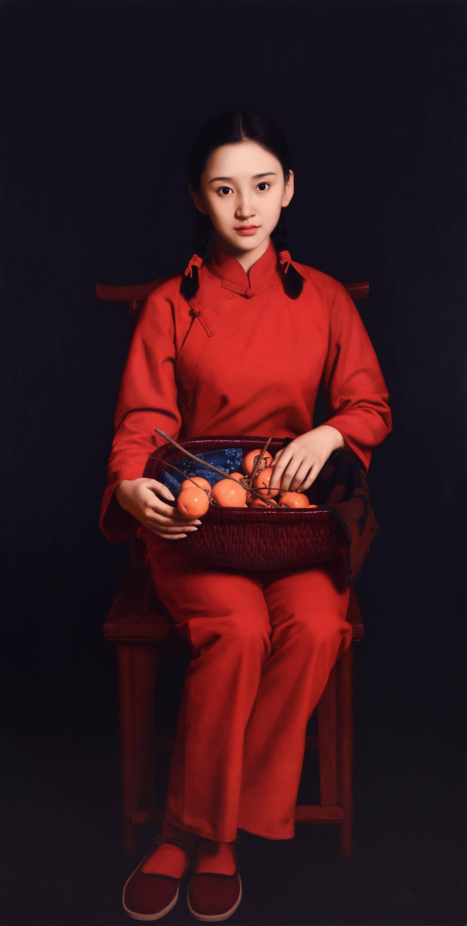 青年画家岳小清超写实人体油画中的美丽新娘