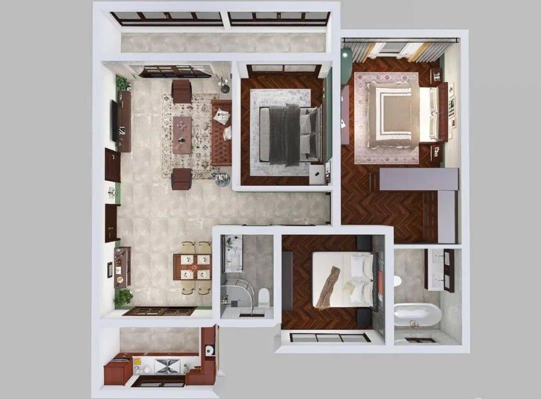 住宅空间 |小三居老公房爆改美式田园焕新颜