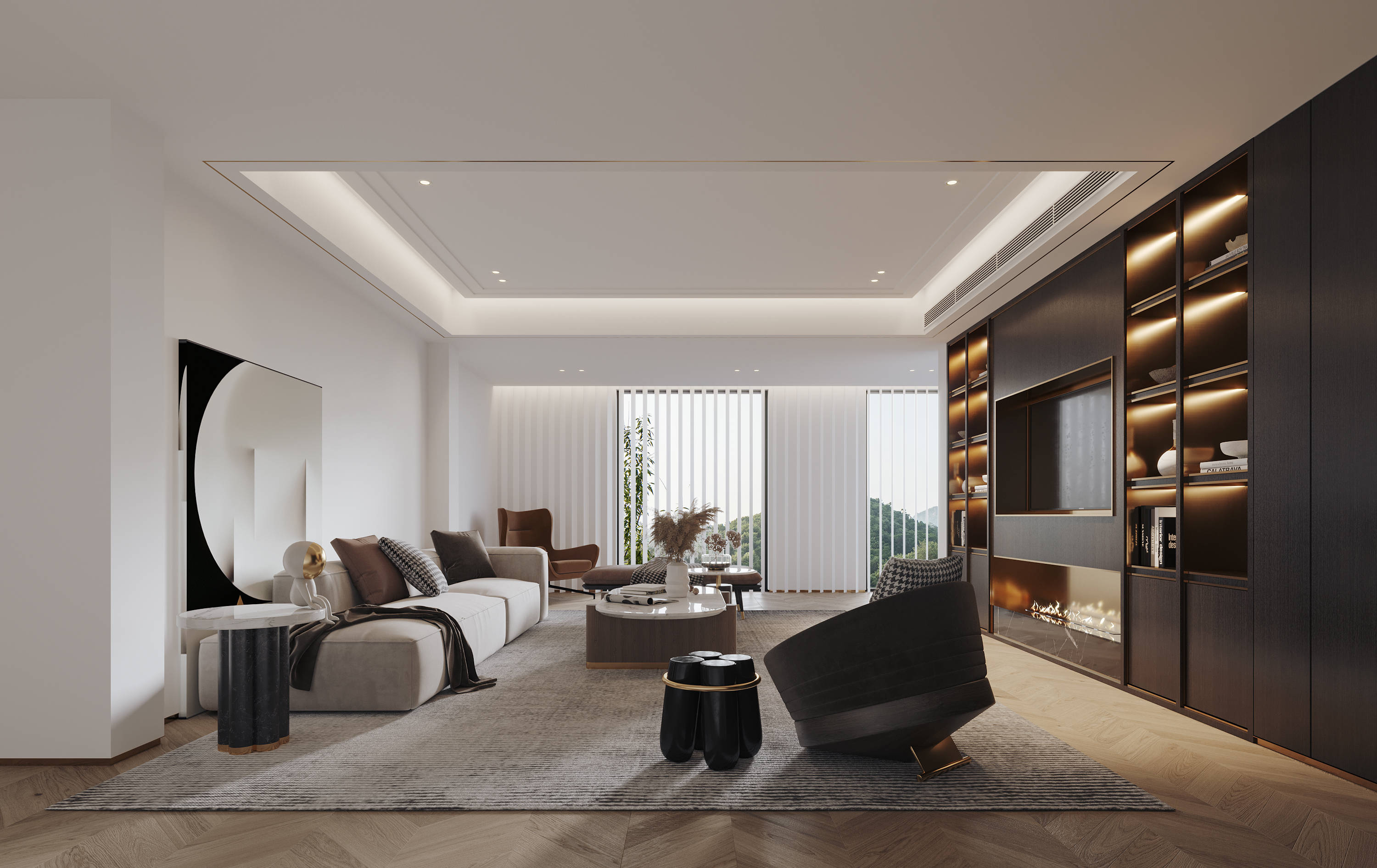 无锡别墅装饰半岛逸湾1300平独栋现代中式