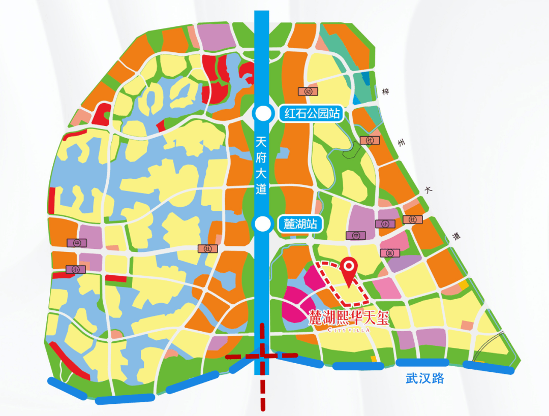 麓湖熙华天玺区位图作为"高端生活专家",德商置业专注于城市高净值