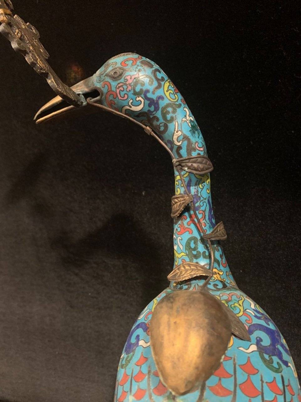 精品鉴赏——掐丝珐琅双鹤香炉一对