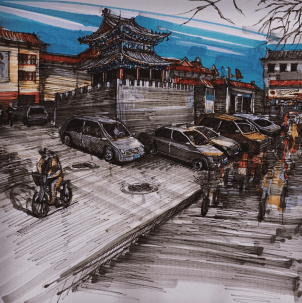 谈及保定的发展,李超很激动,下一步,他计划用马克笔同样勾勒出这些