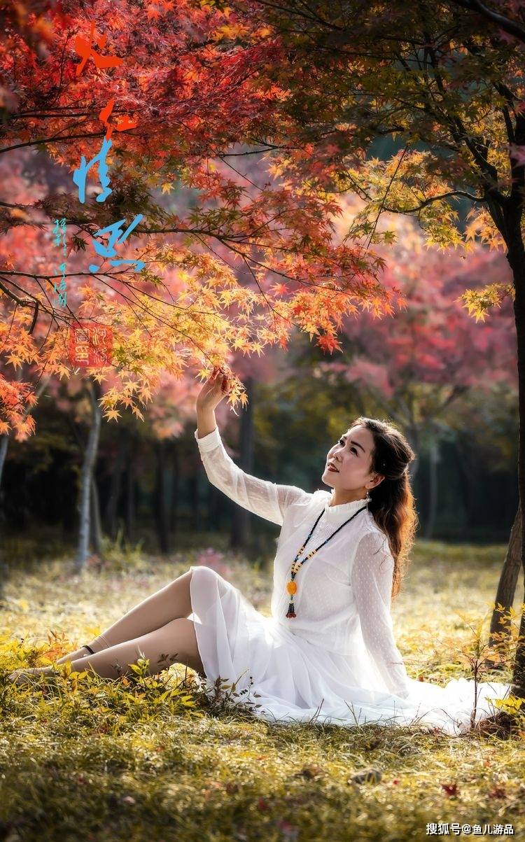 人像摄影组图:深秋枫林,火红情思_枫叶