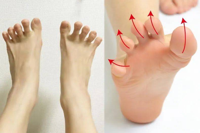 3,布最后,5支脚趾头同时往外张开,用脚趾做出「布」的形状,维持住3秒