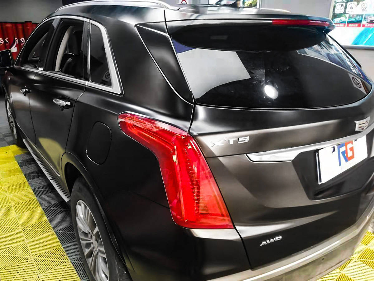 凯迪拉克xts车身改色电光黑rg瑞集改色膜湖南岳阳