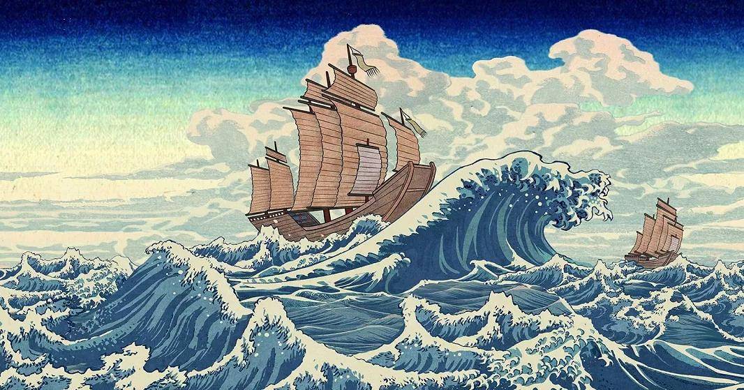 几经思索讨论,团队决定以中国传统的青绿山水画为基调,结合日本浮世绘