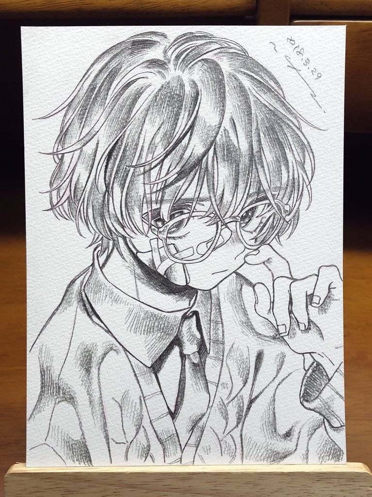 手绘可爱的人像线稿 | 日本画师twitter#远伦教育艺考培训!