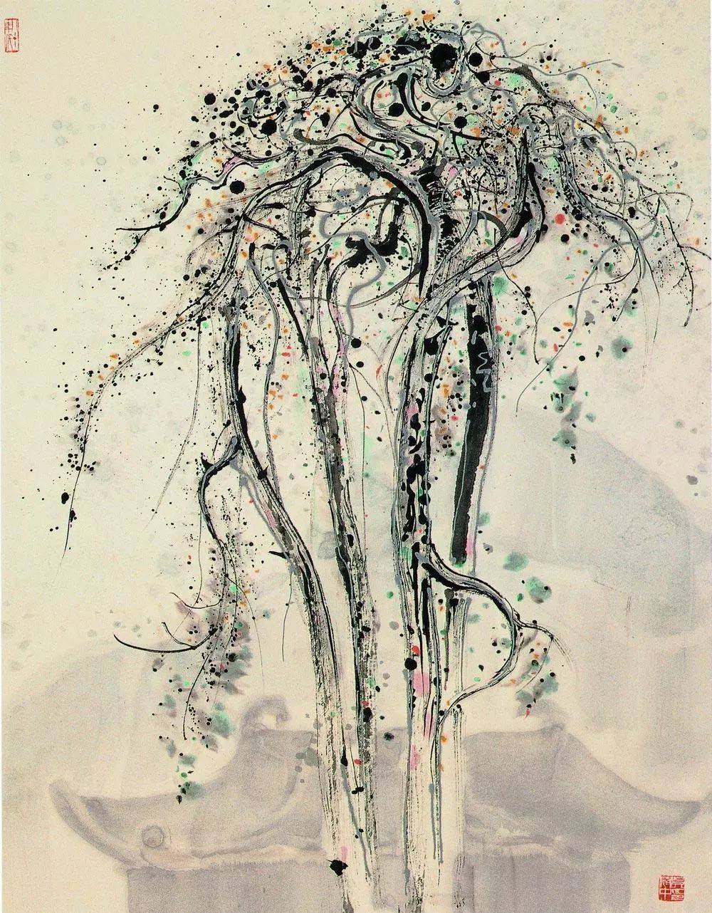 千姿百态大师吴冠中笔下的树