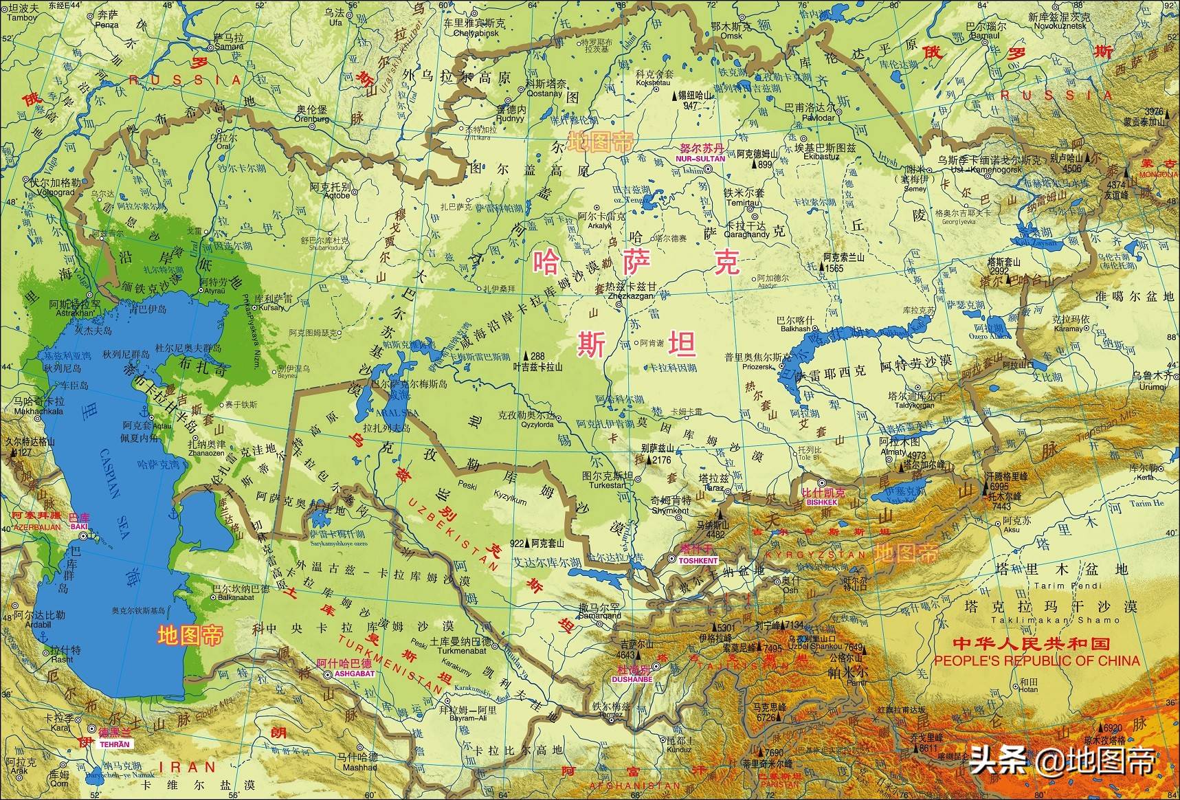 哈萨克斯坦蒙古国东,南,西与中国接壤,北与俄罗斯相邻.
