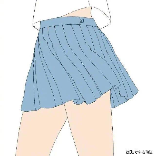 格子百褶短裙画法