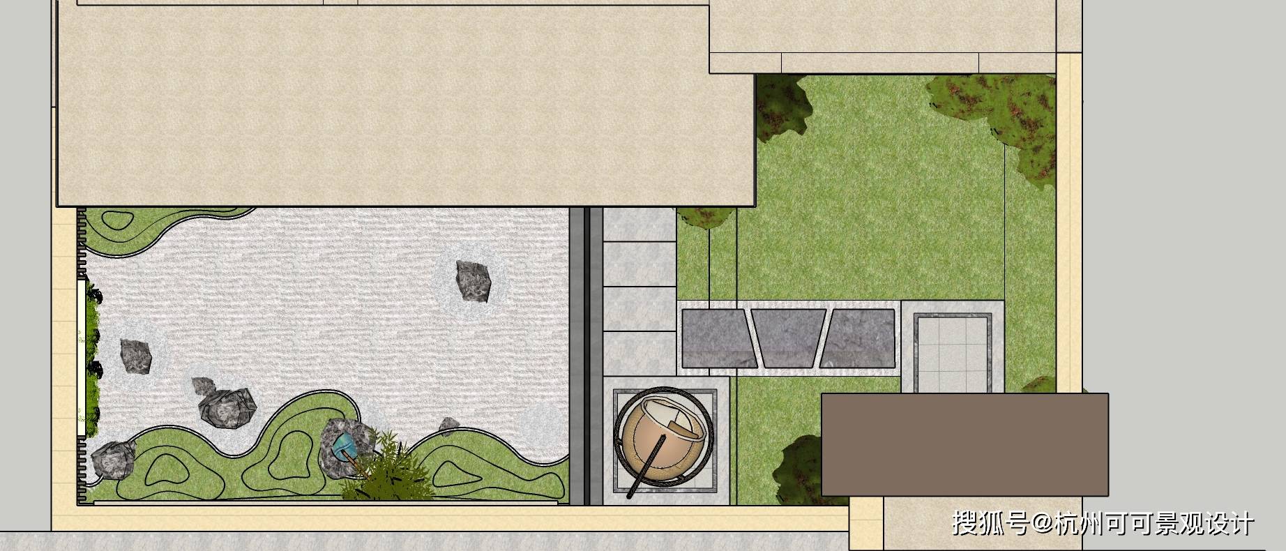 庭院設計案例:70m2禪茶小庭院設計案例思路解讀,既簡單又有禪意!