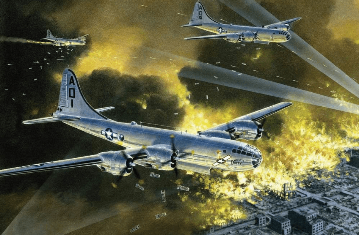 b29重型轰炸机轰炸东京图片